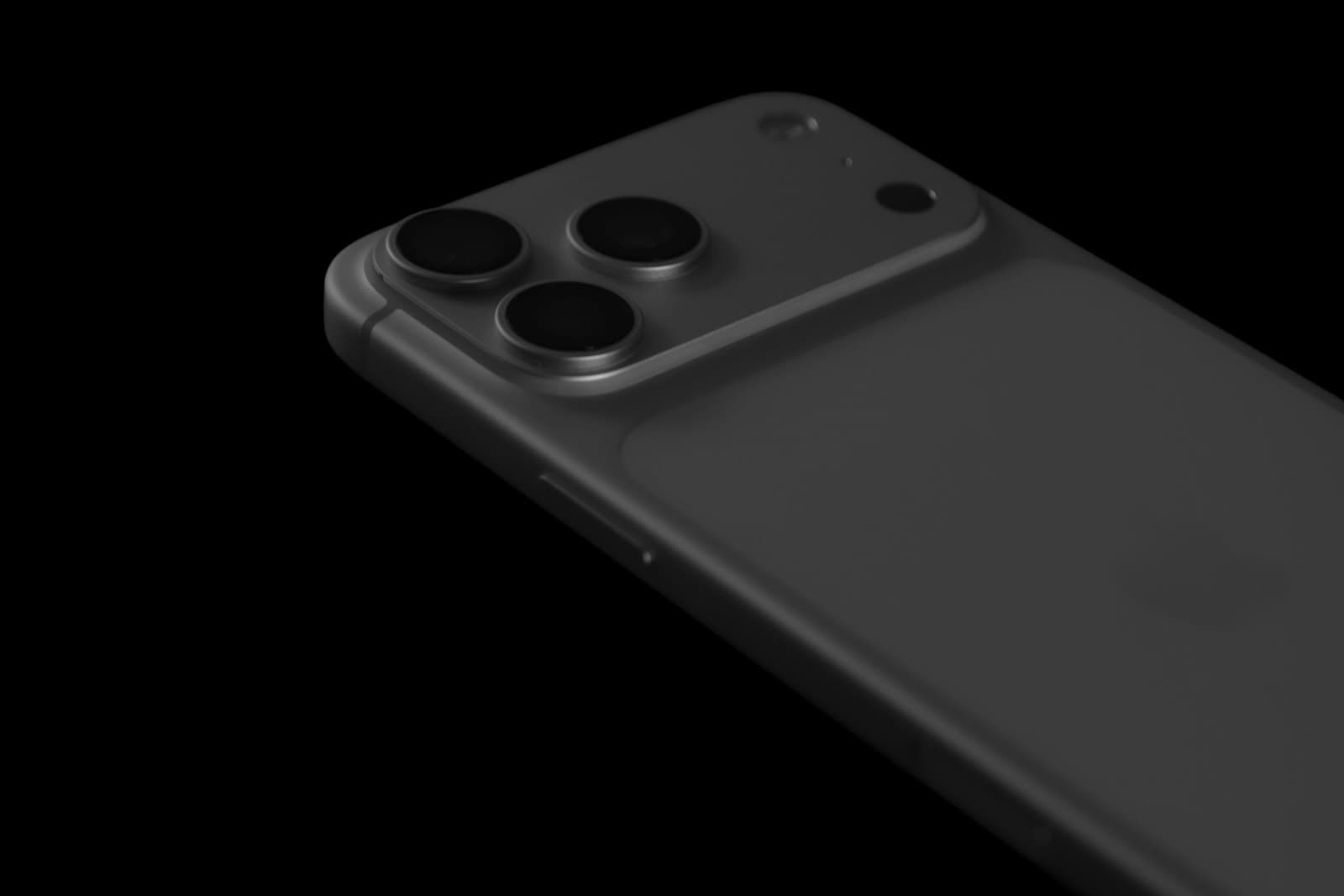 Cámaras de un iPhone en primer plano sobre fondo oscuro